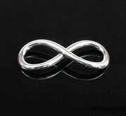 Connector - Link "Infinity". Sølvfarvet. 30 mm. 5 stk.